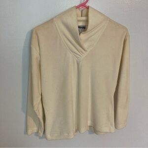 Cozy Velour Pullover Wrap Neck Sweater/Sweatshirt, Small